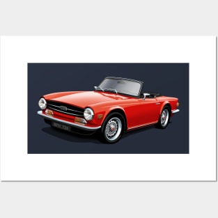 Triumph TR6 in red Posters and Art